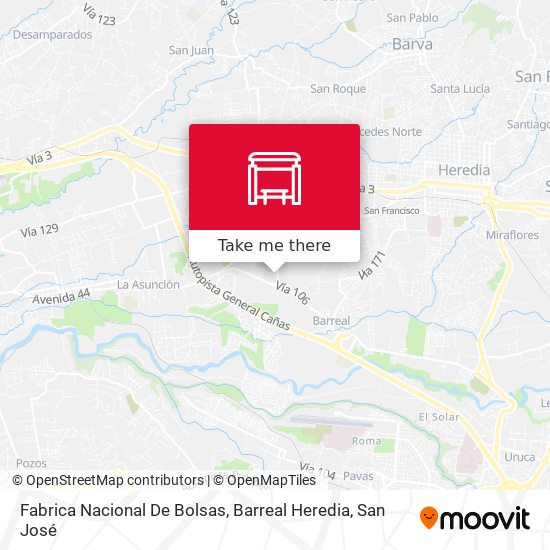 Fabrica Nacional De Bolsas, Barreal Heredia map
