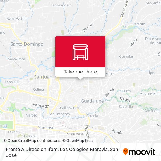 Frente A Dirección Ifam, Los Colegios Moravia map