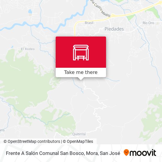 Mapa de Frente A Salón Comunal San Bosco, Mora