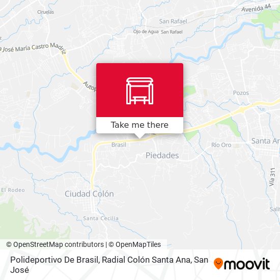 Polideportivo De Brasil, Radial Colón Santa Ana map