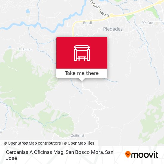 Mapa de Cercanías A Oficinas Mag, San Bosco Mora