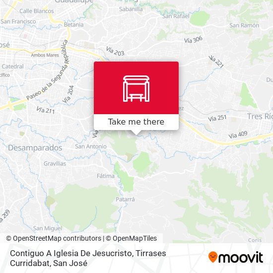 Contiguo A Iglesia De Jesucristo, Tirrases Curridabat map