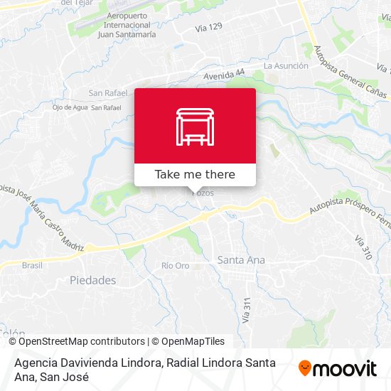 Agencia Davivienda Lindora, Radial Lindora Santa Ana map