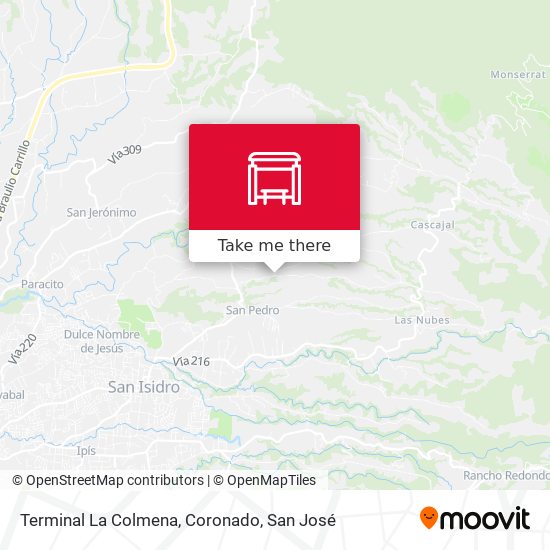 Mapa de Terminal La Colmena, Coronado