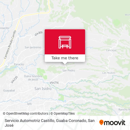 Servicio Automotriz Castillo, Guaba Coronado map