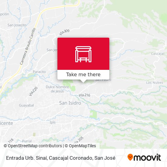 Entrada Urb. Sinaí, Cascajal Coronado map