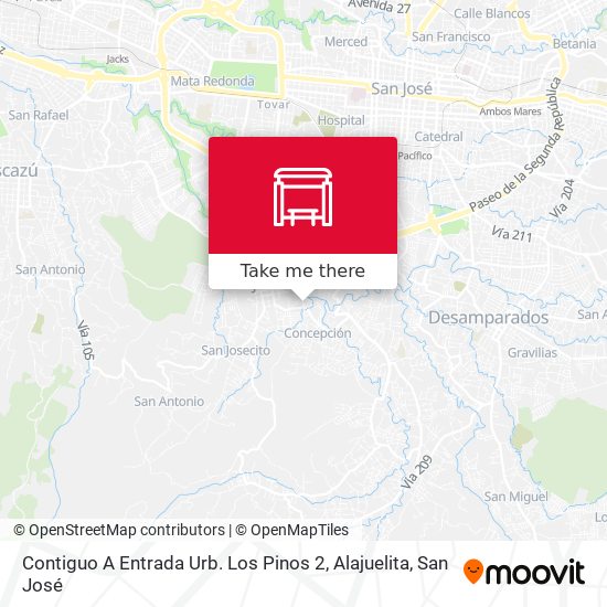 Contiguo A Entrada Urb. Los Pinos 2, Alajuelita map