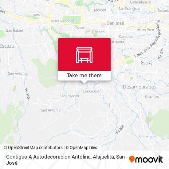 Mapa de Contiguo A Autodecoracion Antolina, Alajuelita