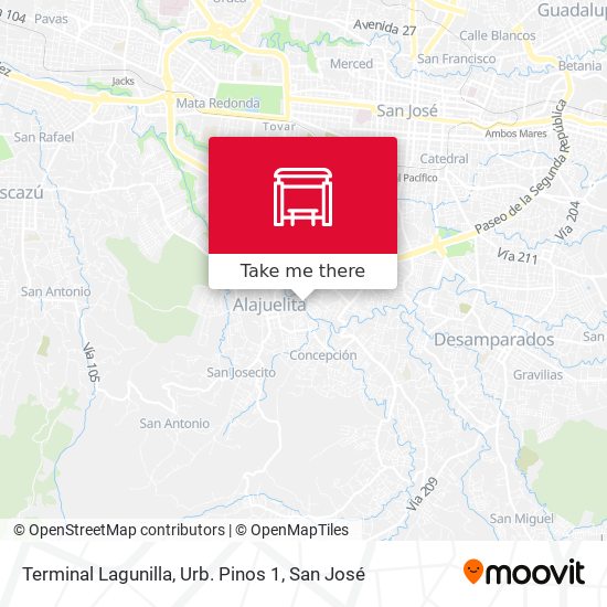 Mapa de Terminal Lagunilla, Urb. Pinos 1