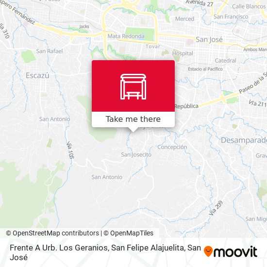 Frente A Urb. Los Geranios, San Felipe Alajuelita map