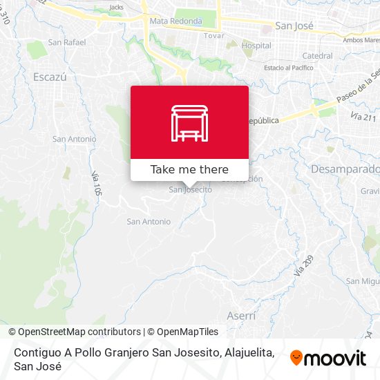 Mapa de Contiguo A Pollo Granjero San Josesito, Alajuelita