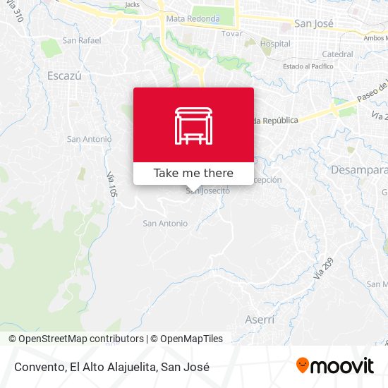 Convento, El Alto Alajuelita map