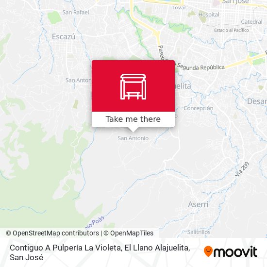 Contiguo A Pulpería La Violeta, El Llano Alajuelita map