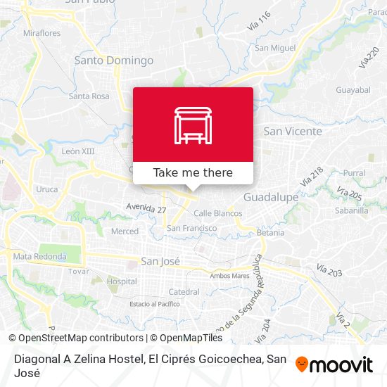 Mapa de Diagonal A Zelina Hostel, El Ciprés Goicoechea
