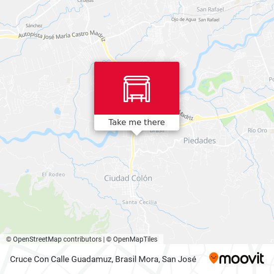 Mapa de Cruce Con Calle Guadamuz, Brasil Mora