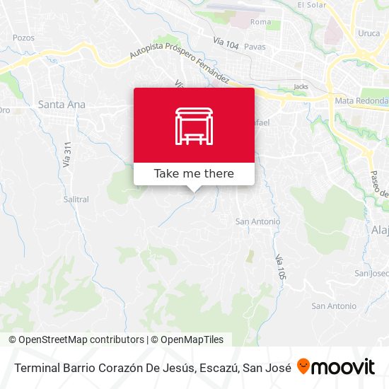 Terminal Barrio Corazón De Jesús, Escazú map