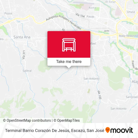Terminal Barrio Corazón De Jesús, Escazú map