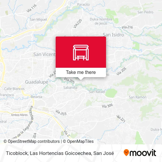 Mapa de Ticoblock, Las Hortencias Goicoechea