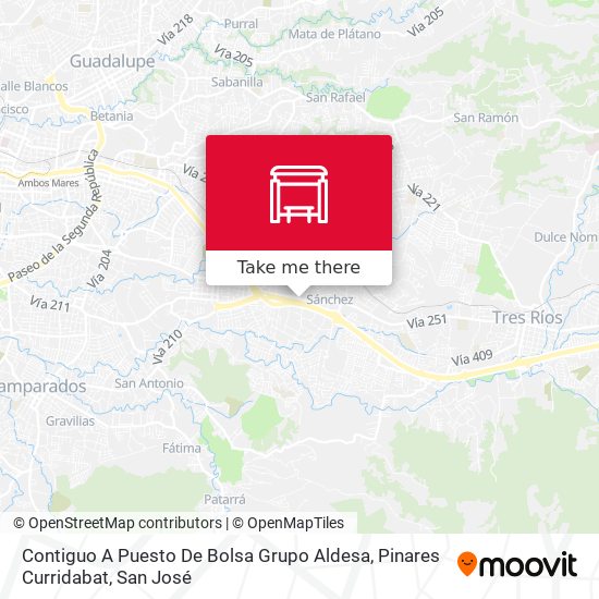 Contiguo A Puesto De Bolsa Grupo Aldesa, Pinares Curridabat map
