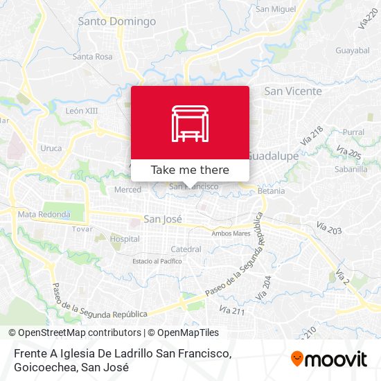 Mapa de Frente A Iglesia De Ladrillo San Francisco, Goicoechea