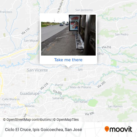Ciclo El Cruce, Ipís Goicoechea map