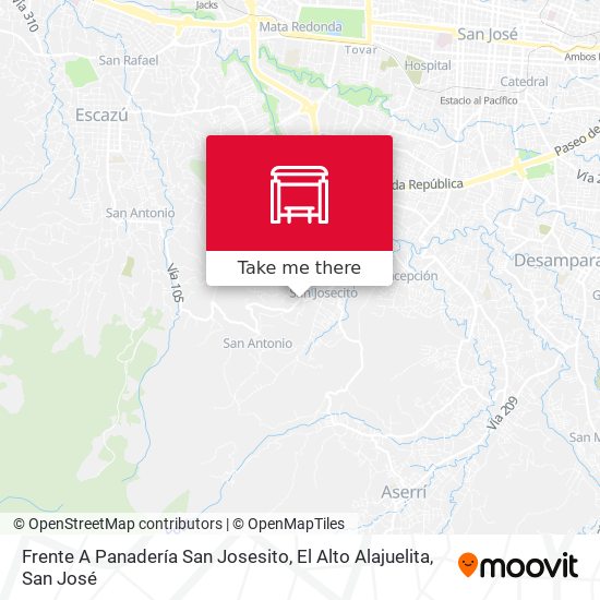 Frente A Panadería San Josesito, El Alto Alajuelita map