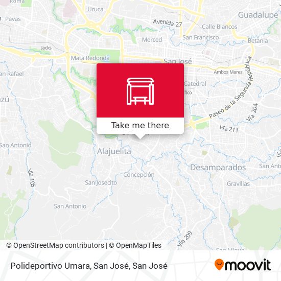 Polideportivo Umara, San José map