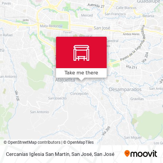 Mapa de Cercanías Iglesia San Martín, San José