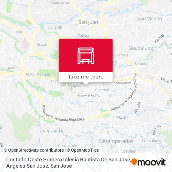 Costado Oeste Primera Iglesia Bautista De San José, Ángeles San José map