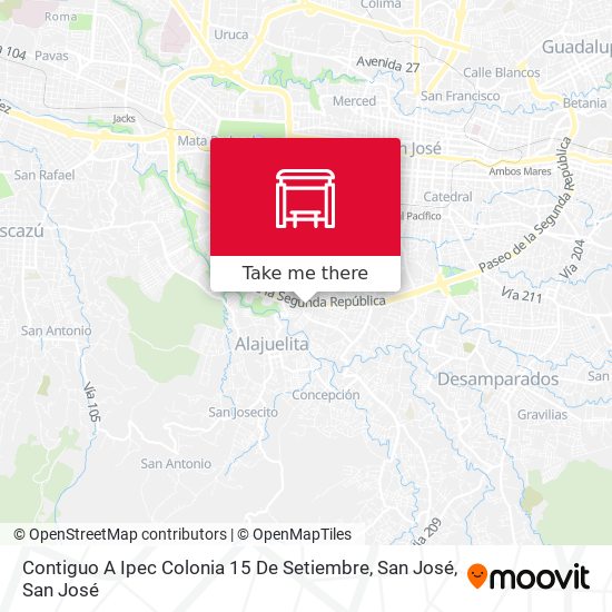 Contiguo A Ipec Colonia 15 De Setiembre, San José map