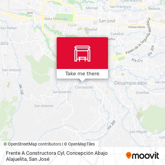Frente A Constructora Cyl, Concepción Abajo Alajuelita map