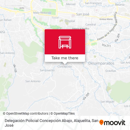 Delegación Policial Concepción Abajo, Alajuelita map