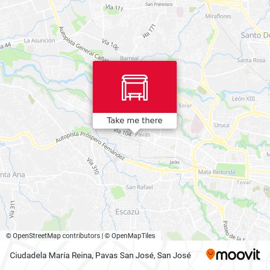 Mapa de Ciudadela María Reina, Pavas San José