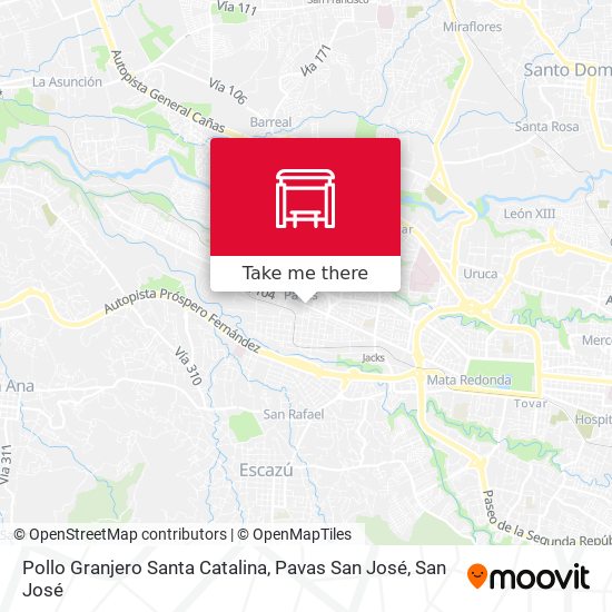 Pollo Granjero Santa Catalina, Pavas San José map