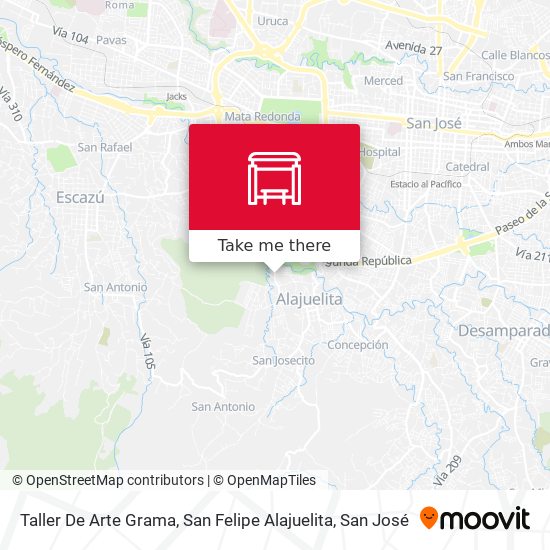 Mapa de Taller De Arte Grama, San Felipe Alajuelita
