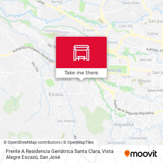 Frente A Residencia Geriátrica Santa Clara, Vista Alegre Escazú map