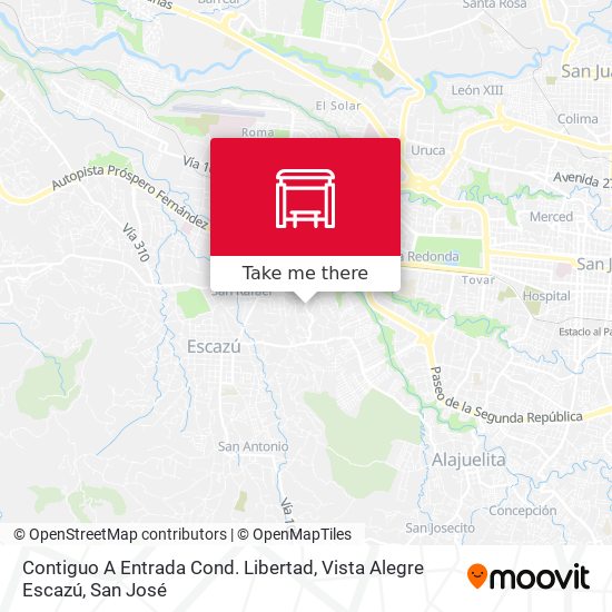Mapa de Contiguo A Entrada Cond. Libertad, Vista Alegre Escazú