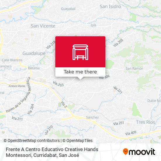 Frente A Centro Educativo Creative Hands Montessori, Curridabat map