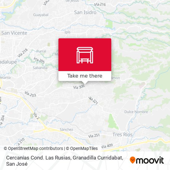 Cercanías Cond. Las Rusias, Granadilla Curridabat map
