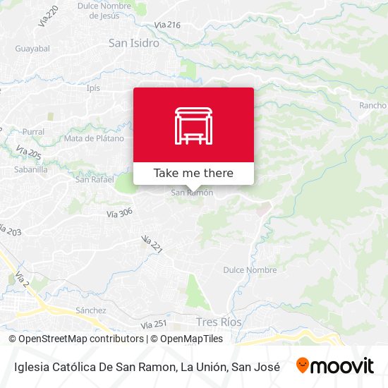 Mapa de Iglesia Católica De San Ramon, La Unión
