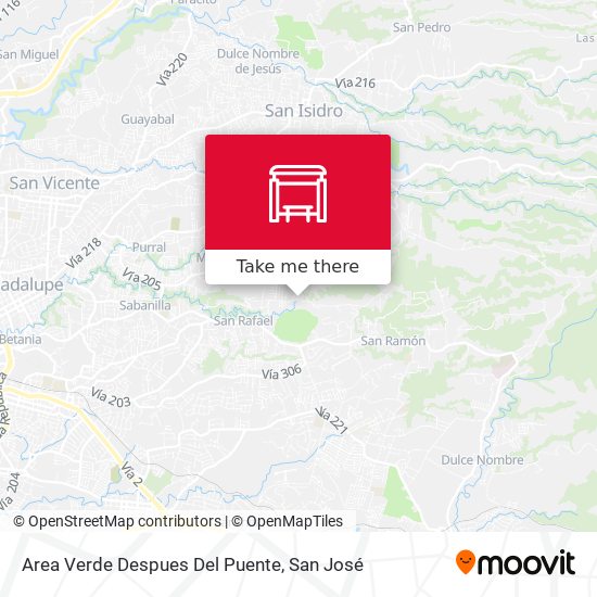 Area Verde Despues Del Puente map
