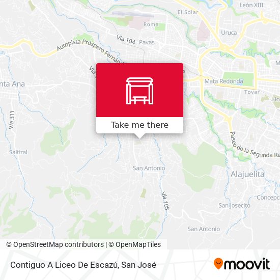 Mapa de Contiguo A Liceo De  Escazú