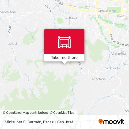 Minisuper El Carmén, Escazú map
