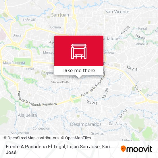 Mapa de Frente A Panadería El Trigal, Luján San José