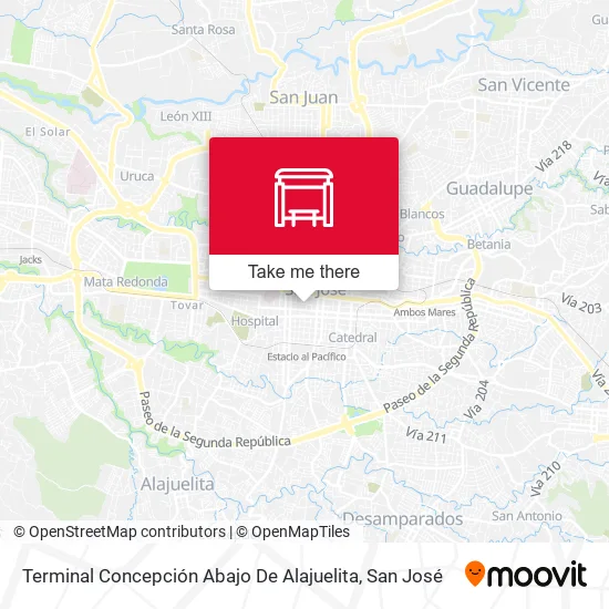 Mapa de Terminal Concepción Abajo De Alajuelita