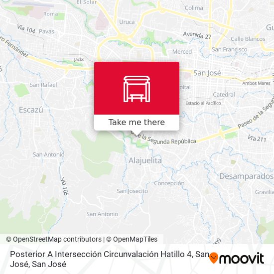Posterior A Intersección Circunvalación Hatillo 4, San José map