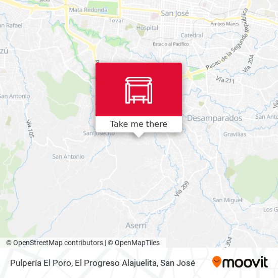 Mapa de Pulpería El Poro, El Progreso Alajuelita