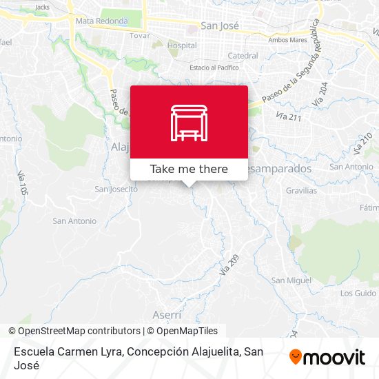 Escuela Carmen Lyra, Concepción Alajuelita map