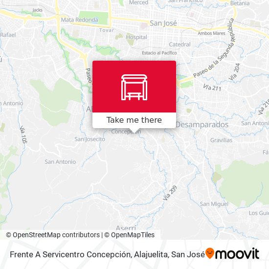Frente A Servicentro Concepción, Alajuelita map