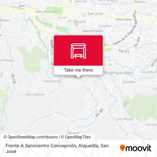 Mapa de Frente A Servicentro Concepción, Alajuelita